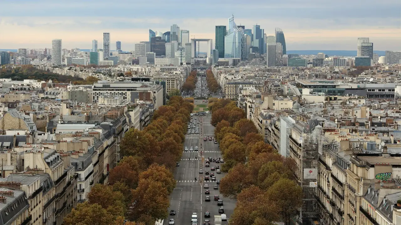 Le quartier de La Défense vu depuis Paris