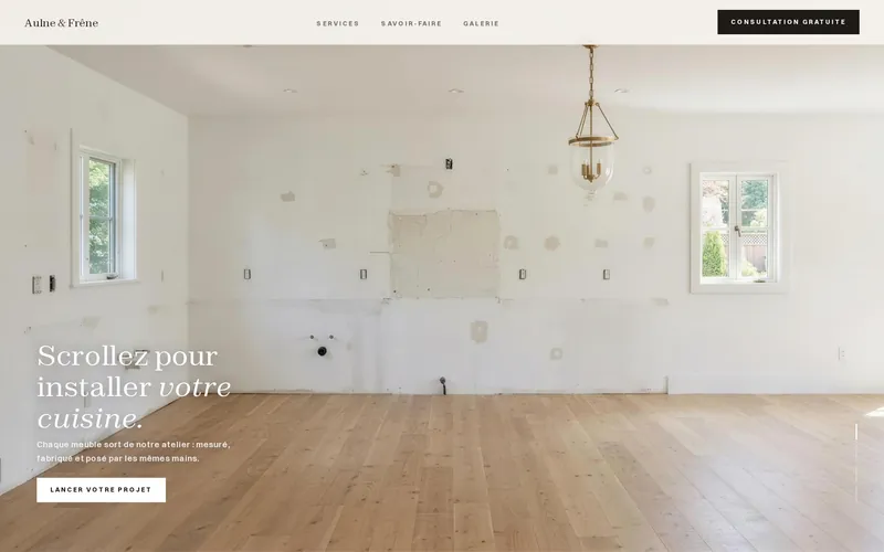 Capture du site Aulne & Frêne, réalisé par Ghassanova SEO