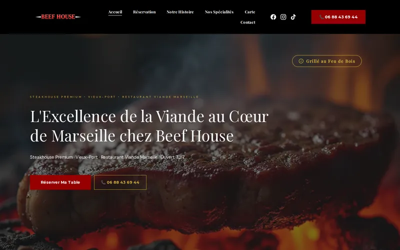 Capture du site Beef House, réalisé par Ghassanova SEO